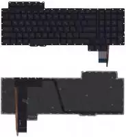 Клавиатура для ноутбука Asus ROG G752, G752VL, G752VS, черная без рамки, красная подсветка