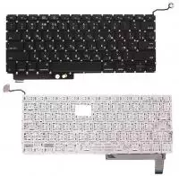 Клавиатура для ноутбука Apple MacBook A1286 с SD, плоский ENTER, черная