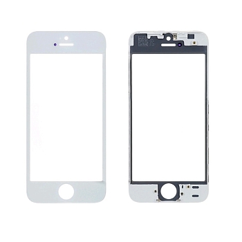 Стекло+рамка+клей OCA для iPhone 5 (белый)