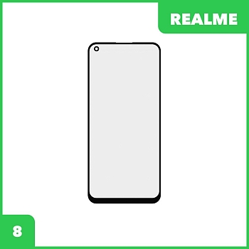 Стекло + OCA пленка для переклейки Realme 8, черный