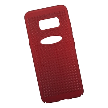 Защитная крышка для Samsung S8 "LP" Сетка Soft Touch, красная (европакет)