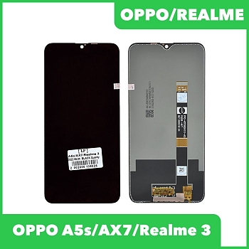 LCD дисплей для OPPO A5s, AX7, Realme 3 в сборе с тачскрином (черный) Premium Quality