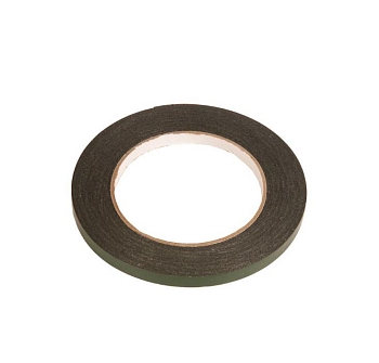 Скотч двусторонний черный вспененный с зеленой защитной лентой, толщина 0.5мм, ширина 8мм, длина 10м