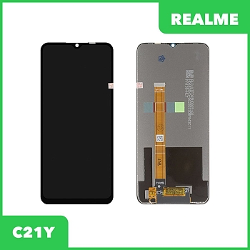 LCD Дисплей для Realme C21Y в сборе с тачскрином, черный (оригинал)