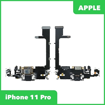 Разъем зарядки для телефона Apple iPhone 11 Pro c микрофоном, черный