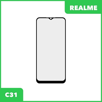Стекло + OCA пленка для переклейки Realme C31 (черный)