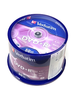 Записываемый компакт-диск Verbatim 43550 DVD-R 4.7Gb 16x CB/50, 1 штука