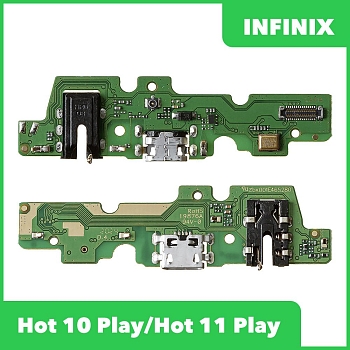 Разъем зарядки для телефона Infinix Hot 10 Play, Hot 11 Play с разъемом гарнитуры и микрофоном