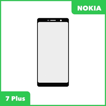 Стекло + OCA пленка для переклейки Nokia 7 Plus, черный