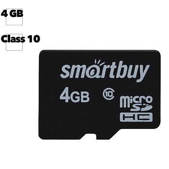 Карта памяти SmartBuy MicroSD 4GB (class 10)
