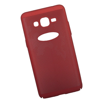 Защитная крышка для Samsung J2 Prime "LP" Сетка Soft Touch, красная (европакет)