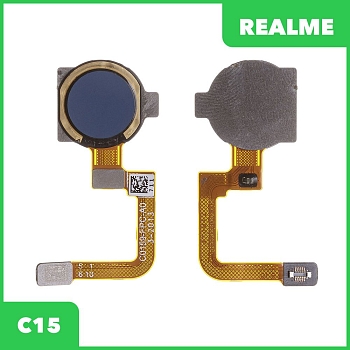 Шлейф для Realme C15 сканер отпечатка пальцев (синий)