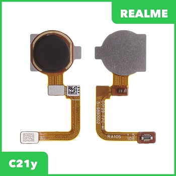 Шлейф для Realme C21y сканер отпечатка пальцев (черный)