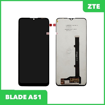 LCD дисплей для ZTE Blade A51 в сборе с тачскрином (черный) Premium Quality