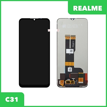 LCD дисплей для Realme C31 в сборе с тачскрином, оригинал (черный)