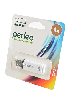 USB Flash накопитель Perfeo PF-C13W004 USB 4GB, белый