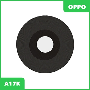 Стекло задней камеры для OPPO A17K (CPH2471) (без рамки) (черный)