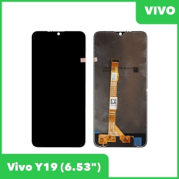 LCD дисплей для Vivo Y19 в сборе с тачскрином, черный, Premium Quality