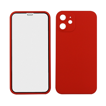 Защита 360° стекло + чехол для Apple iPhone 12 mini, красный