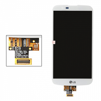 LCD Дисплей для LG K10 (K410, K430) в сборе с тачскрином (без микросхемы), белый