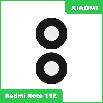 Стекло задней камеры для Xiaomi Redmi Note 11E (22041219C) (без рамки) (черный)
