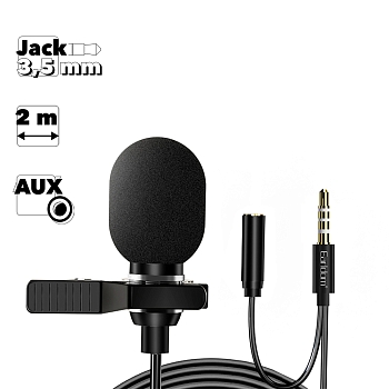 Микрофон Earldom ET-E38 3.5 mm Mini Microphone, черный
