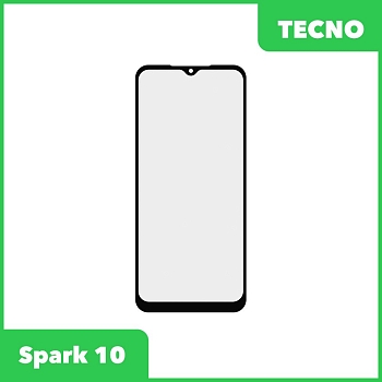 Стекло + OCA пленка для переклейки Tecno Spark 10 (черный)