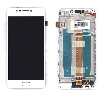 Модуль (матрица + тачскрин) для Asus ZenFone 4 Max (ZC520KL), белый с рамкой