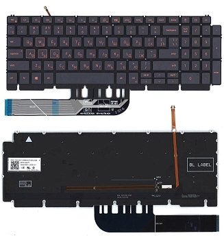Клавиатура для ноутбука Dell G15 (5510), черная с красной подсветкой
