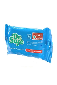 Антисептические салфетки Dr.Safe, в упаковке 15 штук
