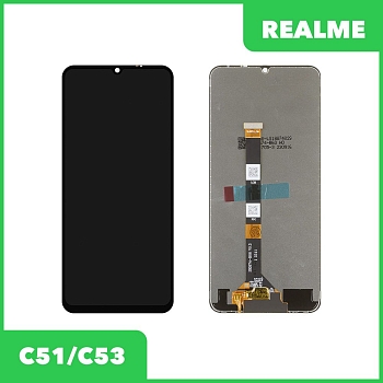 LCD дисплей для Realme C51 (RMX3830), C53 (RMX3760) с тачскрином (черный) 100% оригинал