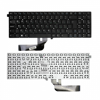 Клавиатура для ноутбука DNS Clevo W550EU, W550EU1, W5500 без рамки, плоский ENTER