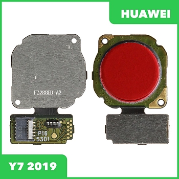 Сканер отпечатка пальца для телефона Huawei Y7 2019 (DUB LX1), красный