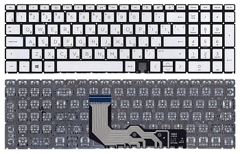 Клавиатура для ноутбука HP Envy 15-ED, 17-CG, серебристая с подсветкой