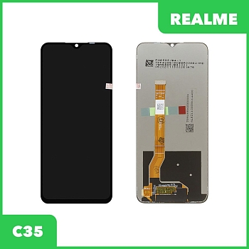 LCD дисплей для Realme C35 (RMX 3511) в сборе с тачскрином, 100% оригинал (черный)