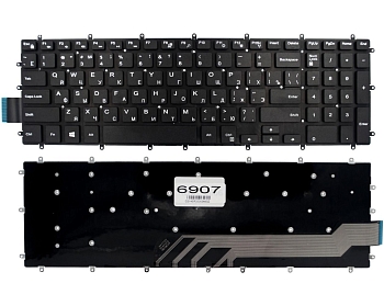 Клавиатура для ноутбука Dell Inspiron G3 15-5565, 15-5570, 15-7566, 17-5775, 15-3579, черная, без рамки, с подсветкой