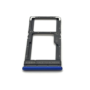 Держатель (лоток) SIM-карты для Xiaomi Poco M3, голубой