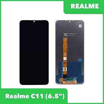 LCD дисплей для Realme C11, C15 в сборе с тачскрином (черный) Premium Quality