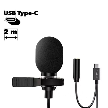 Микрофон Earldom ET-E39 Type-C, черный