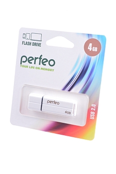 USB Flash накопитель Perfeo PF-C01G2W004 USB 4GB, белый