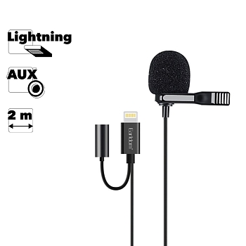 Микрофон Earldom ET-E40 Lightning 8-pin, черный