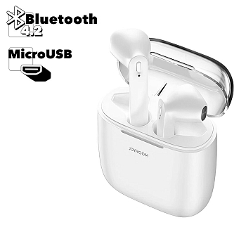 TWS Bluetooth гарнитура Joyroom JR-T04 TWS Wireless Bluetooth Headset, белая