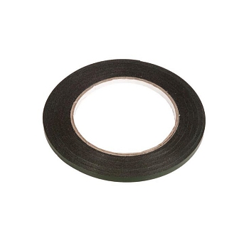 Скотч двусторонний черный вспененный с зеленой защитной лентой, толщина 0.5мм, ширина 5мм, длина 10м