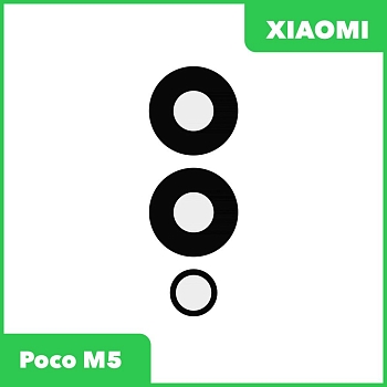 Стекло задней камеры для Xiaomi Poco M5 (22071219CG) (без рамки) (черный)
