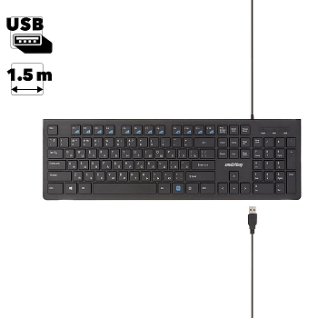 Клавиатура проводная мультимедийная Smartbuy ONE 206 USB черная